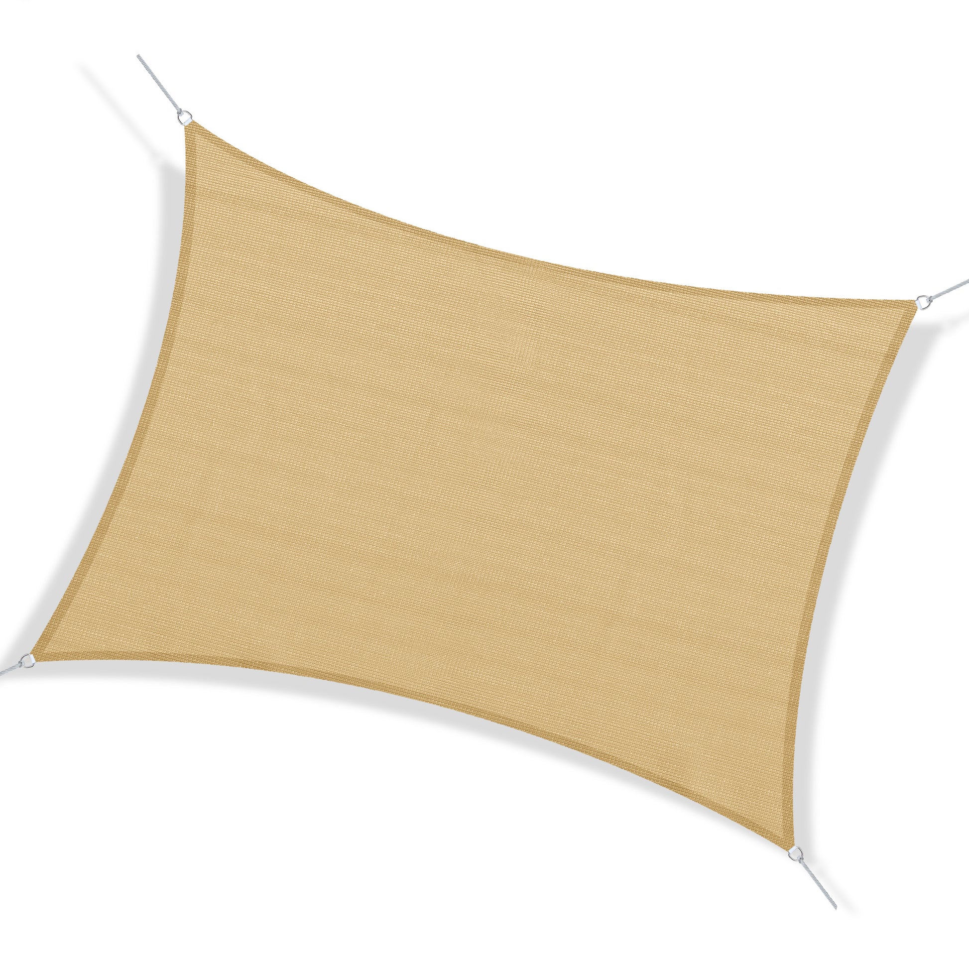 Outsunny 13' X 20' Rectangle Sun Shade Sail Canopy Outdoor Shade Sail Cloth For Patio Deck Yard With D Rings And Rope Included Sand Sand Hdpe