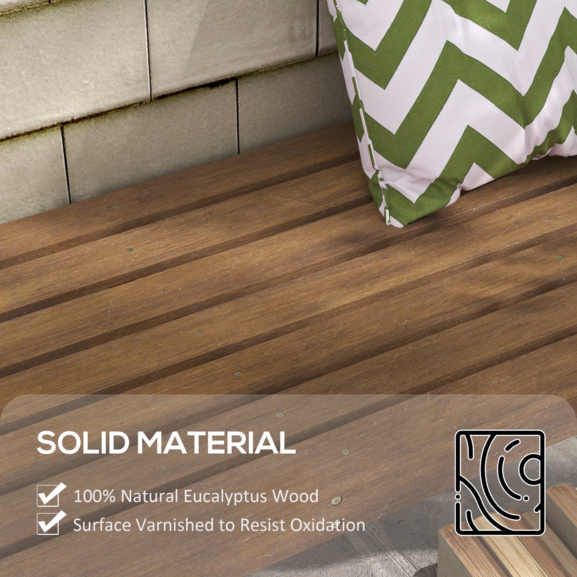 Outsunny Wooden Garden Bench, Outdoor Park Bench With Slatted Seat, Backless Front Porch Bench With Curved Seat For Conservatory, Garden, Poolside, Deck, Teak Natural Wood