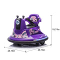 12V Kids Ride On Bumper Car W Parents Control,Rotate 360 Degrees,Two Handed Switch For Direction Control,Bumper Strip,Light Belt,Mp3 Music,Bluetooth,Provide A Speed Of 0.75Mph For Kids Of 2 5 Purple