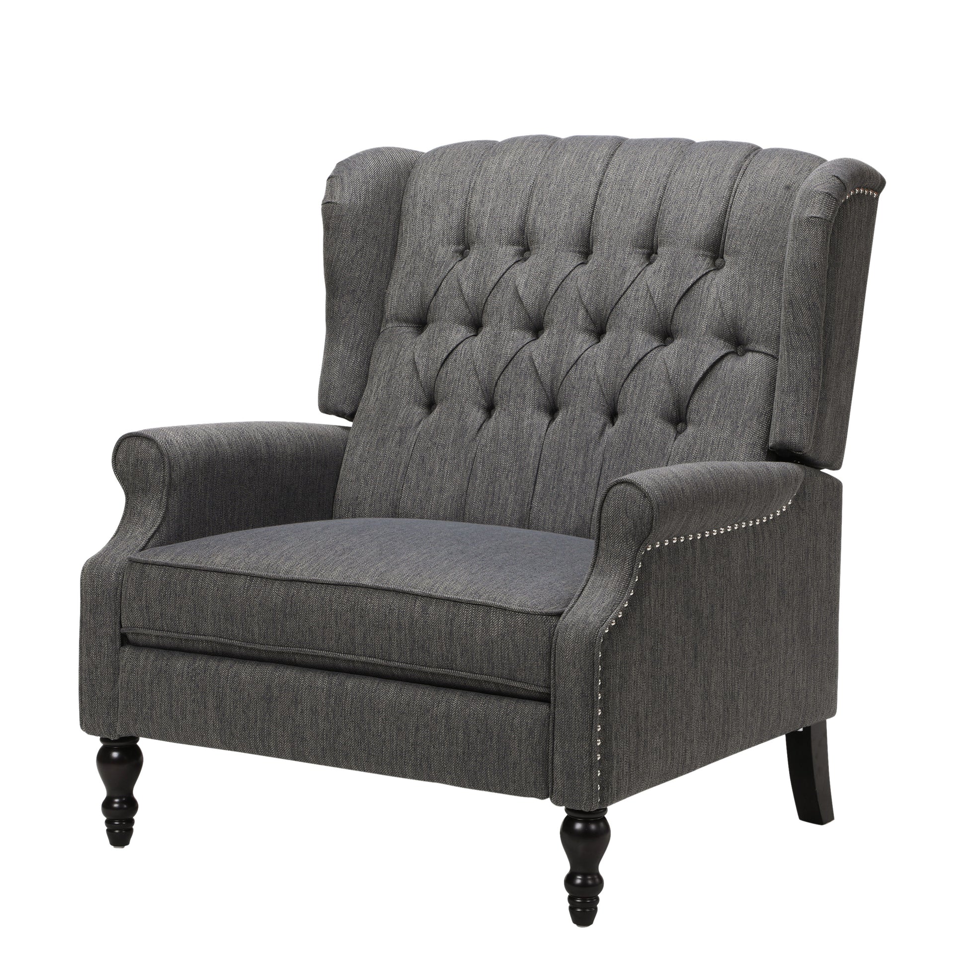 One And Half Seater Recliner Charcoal Fabric