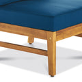 Perla 3 Seater Sofa And Table Set, Blue Blue Acacia Wood