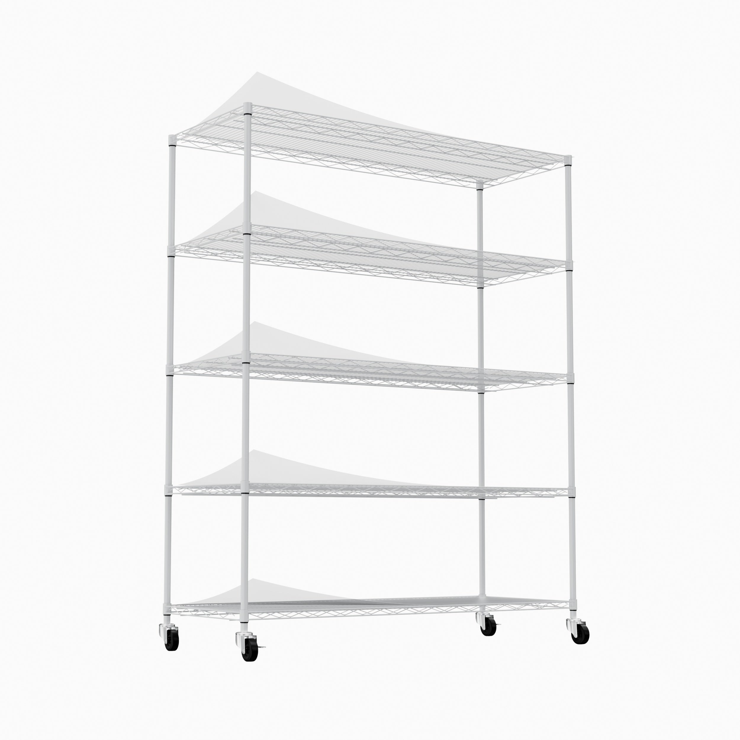 5 Tier Heavy Duty Adjustable Shelving And Racking, 300 Lbs. Per Wire S