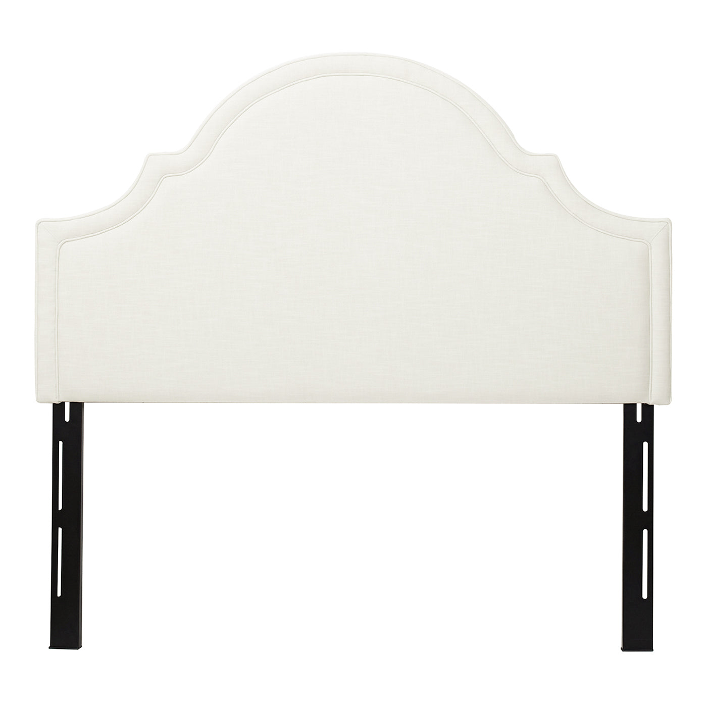 Catherine Upholstered Queen Headboard, Antique White Woven Antique White Foam Fabric