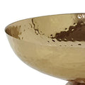 Roe 10 Inch Medium Acacia Wood Table Bowl, Steel, Decorative, Gold, Brown Gold Wood Metal