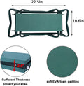 Garden Kneeler & Seat Folding Multi Functional Steel Garden Stool With Tool Bag Eva Kneeling Pad Green Metal