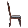 Brown And Cherry Side Chair With Trim Set Of 2 Solid Cherry Dining Room Side Chair Solid Back Set Of 2 Faux Leather