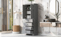 Storage Cabinet with 2 Doors and 4 Drawers for grey-mdf