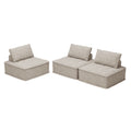 Modern Modular Chenille Sofa Versatile 3 Piece Modular Sofa Set Customizable Design For Ultimate Comfort And Style Beige Beige Wood Primary Living Space Split Back Modern Chenille 3 Seat