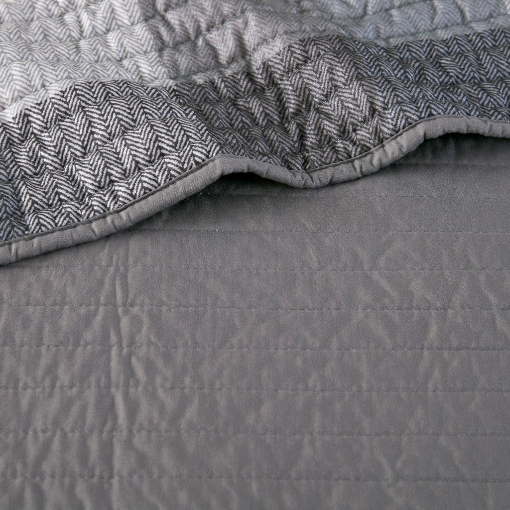 6 Piece Reversible Plaid Daybed Cover Set Grey Daybed Grey Polyester