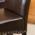 Upholstered Counter Stool With Solid Wood Frame Set Of 2 Brown Set Of 2 Leather