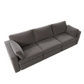 Modern Cotton Linen Modular Sectional Sofa, Convertible Sofa Set With Pillows, Oversized Sectional Couches For Living Room, Loft, Apartment, Office Dark Gray 3 Seats Wood Primary Living Space Medium Duty Pine 3 Seat Dark Gray Linen Medium Soft Cushion