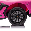 12V Kids Ride On Car W Parents Remote Control,Licensed Lamborghini Aventador Xago,Hydraulic Pressure Door,Slow Start,Early Education,Bluetooth,Adjustable Volume,Mp3,Usb,Led Lights For Kids Aged 2 4. Pink 50 99 Lbs Polypropylene