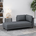 Chaise Lounge Charcoal Fabric