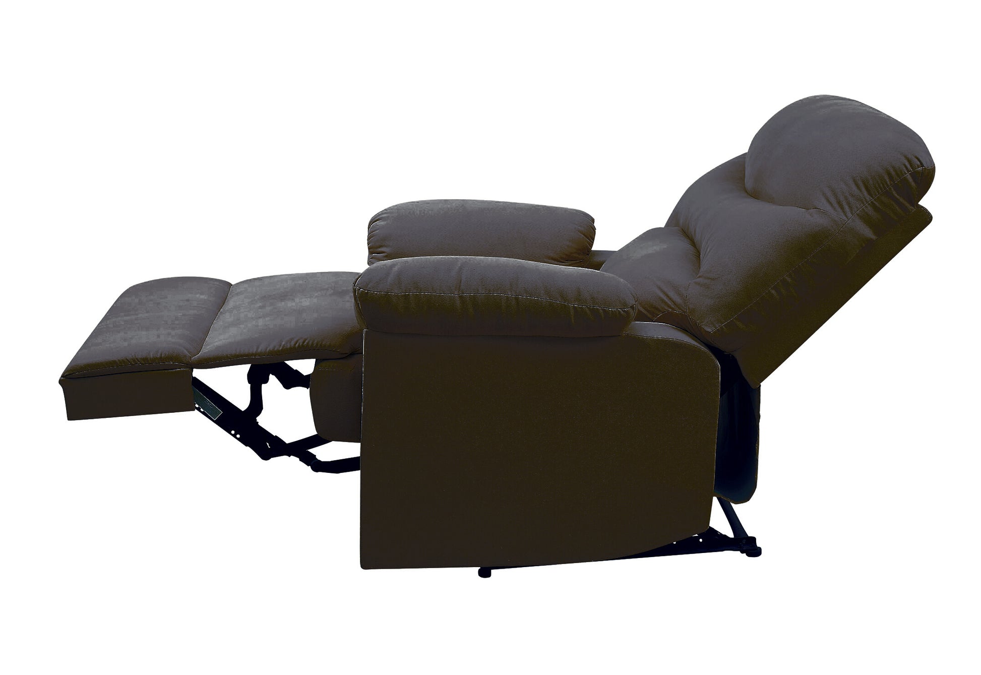 Black Recliner With Pillow Top Arm Black Manual Handle Metal Primary Living Space Tight Back Handle Pillow Top Arms Fabric Metal