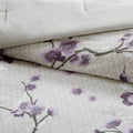 8 Piece Cotton Comforter Set Purple Taupe King King Purple Taupe Polyester