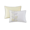 6 Piece Embroidered Quilt Set With Throw Pillows Yellow King Cal King King Yellow White Cotton