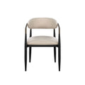 Beige And Black Armchair With Open Back Set Of 2 Solid Beige Black Dining Room Side Chair Solid Back Set Of 2 Wood Fabric