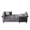 81 Inch Chenille Face To Face Chaise Lounge With Two Pillows,Nailhead Trim,Button Tufted Design And Rolled Arms For Lounge, Living Room And Office Grey Chenille 1 Seat