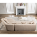 And Upgraded Extended Edition Modular Sofamodern Minimalist Style Sofa, Upholsteredfree Combination, Round Fiber Fabric, Anti Wrinkle Fabric,Dimension Extension,Brown Light Brown Polyester Primary Living Space Medium Soft Tight Back Modern Flared Arms