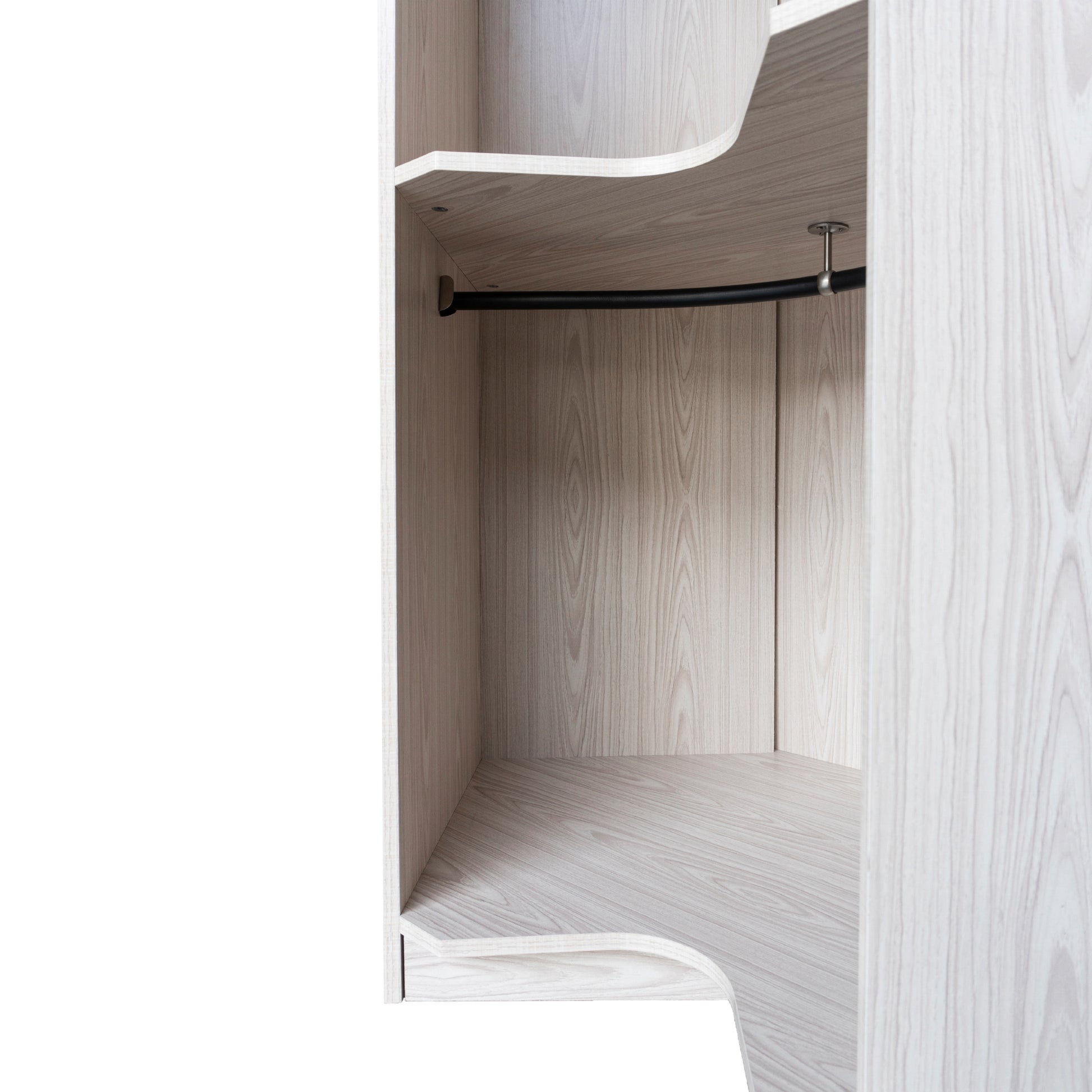 Polygon Corner Wardrobe, Natural Natural Particle Board