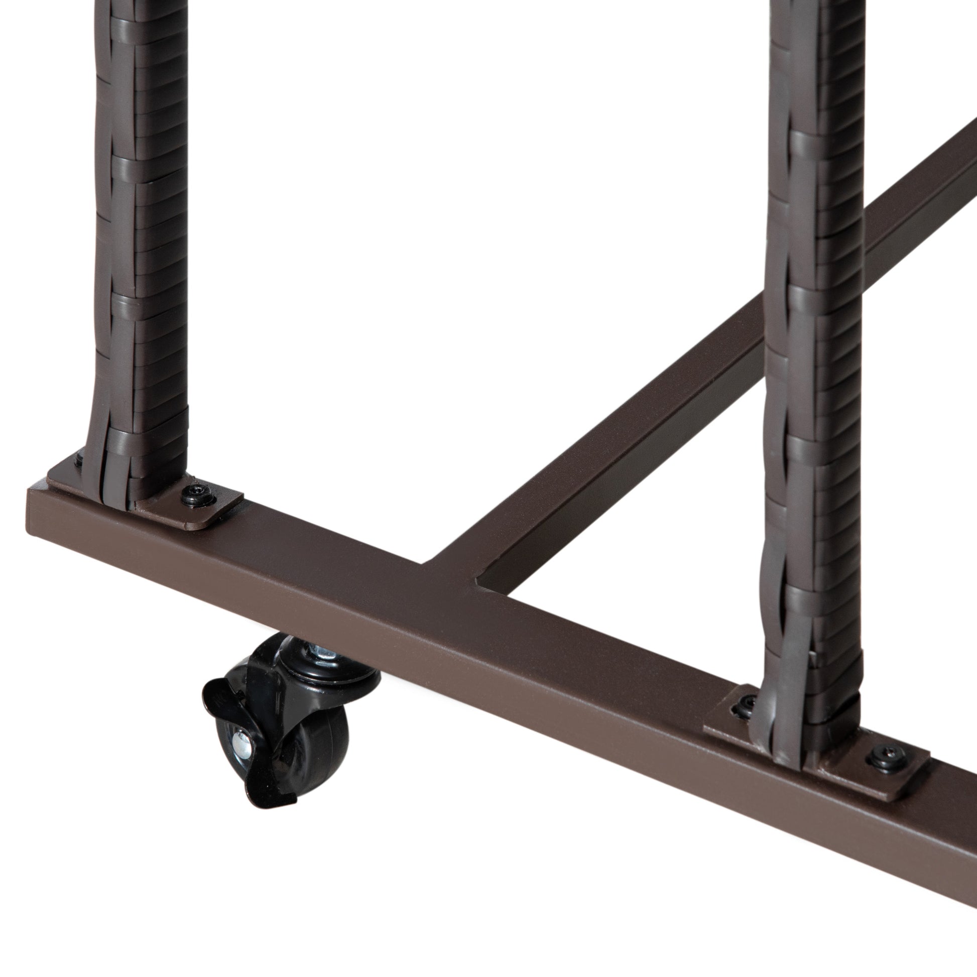 Outsunny Wicker Patio Poolside Float Storage Basket, Pe Rattan Outdoor Pool Caddy With Rolling Wheels For Floaties, Noodles, Life Vests, Beach Balls, Toys, Brown Brown Steel