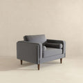 Amber Grey Velvet Lounge Chair Gray Solid Wood,Velvet