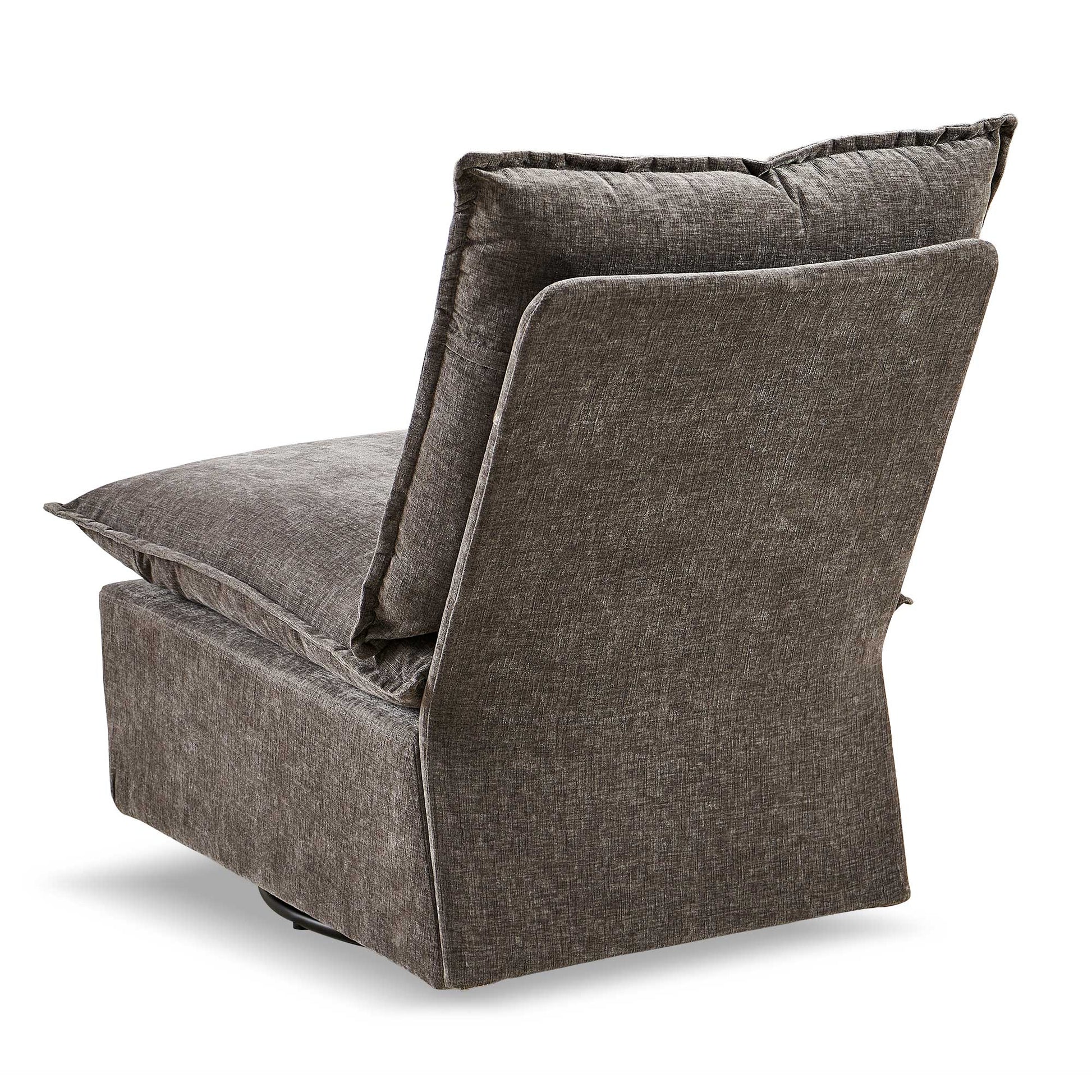 Detachable Dark Grey Chenille Single 360 Swivel Rocking Rocker,360 Swivel Sofa Chair & Single Sofa Lounge, Comfortable Seating For Living Room & Bedroom,Dark Gray Sofa 1Pc Dark Gray Primary Living Space Modern Foam Chenille