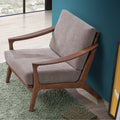 Light Brown And Brown Accent Chair With Removable Cushion Brown Primary Living Space Modern Wood Fabric