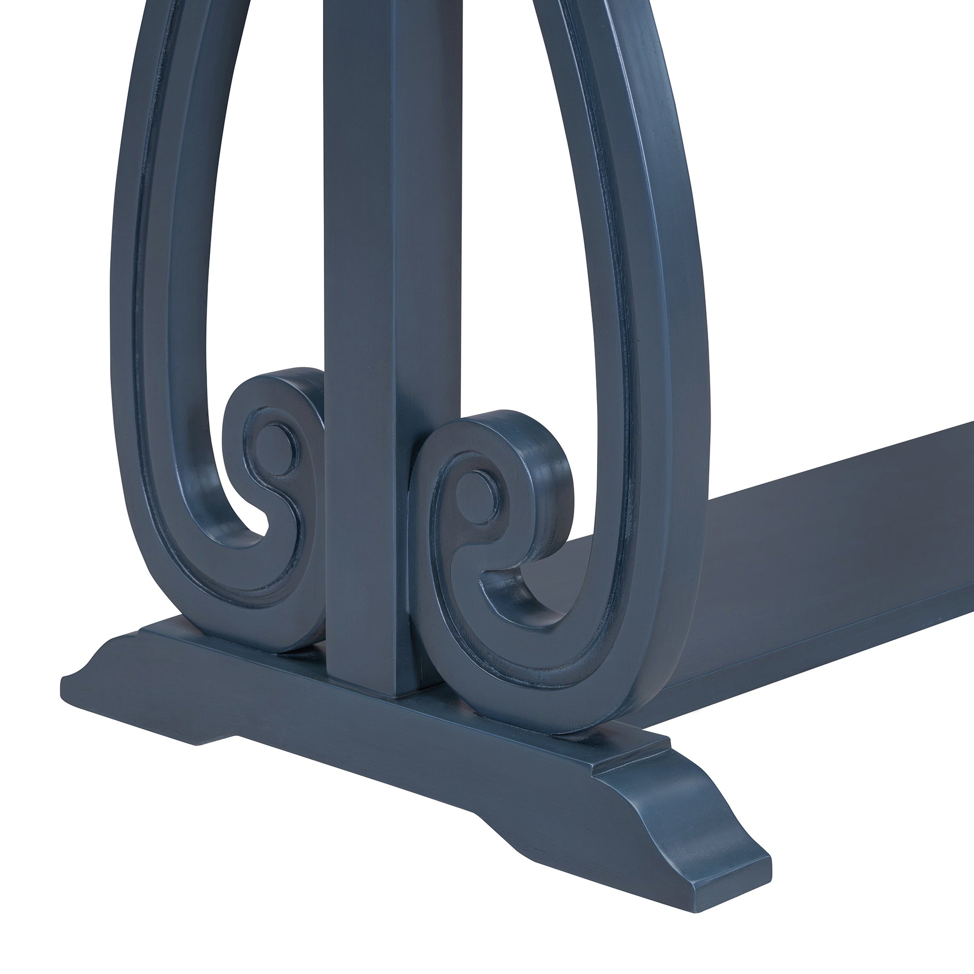 48 Inch Rustic Vintage Console Tablefarmhouse Style Entryway Table With Open Shelf And Sturdy Construction For Entryway And Living Room Navy Navy Distressed Finish Primary Living Space Antique,Rustic,Vintage Open Storage Console Tables Brushed