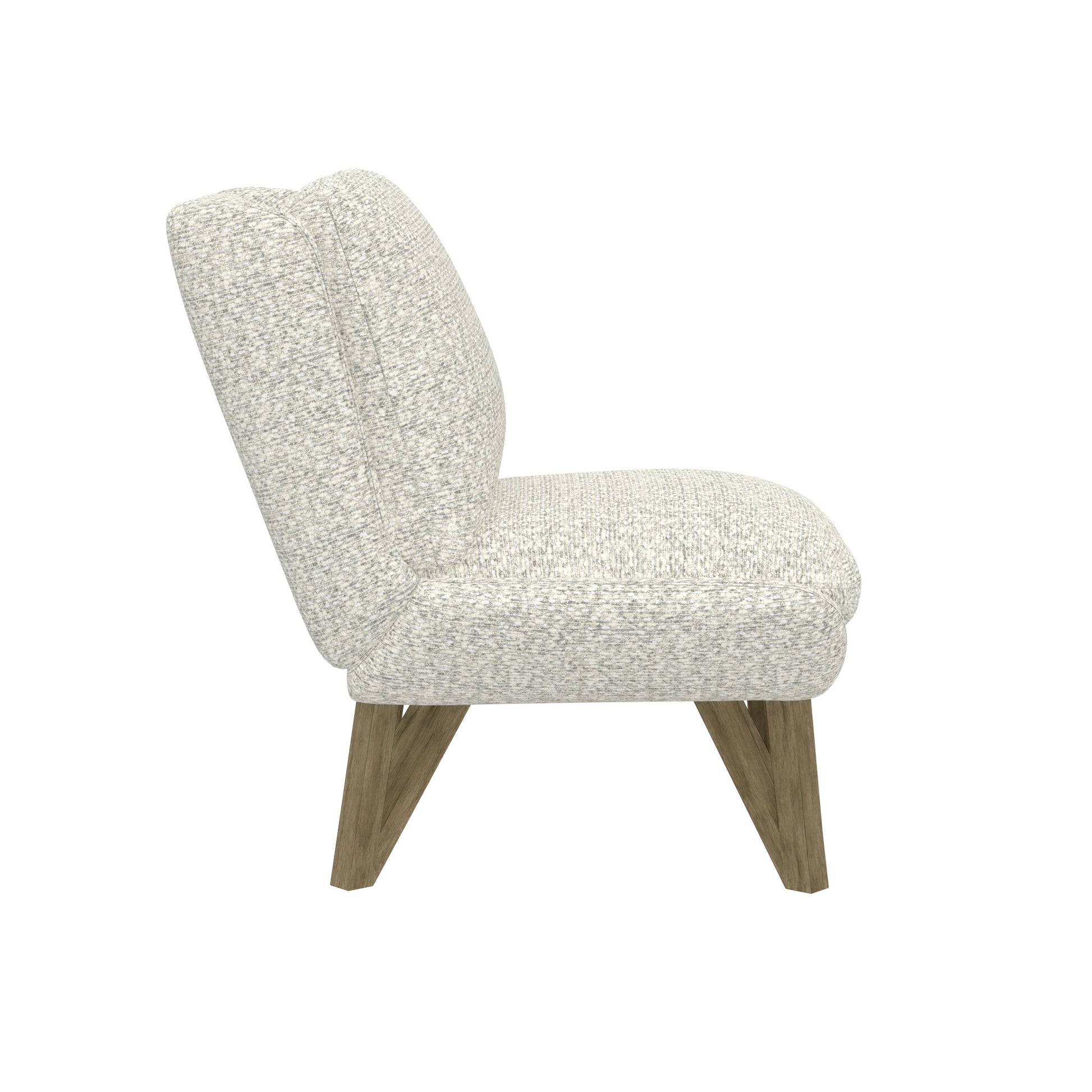 Emerse White Armless Accent Chair White Foam Solid Wood