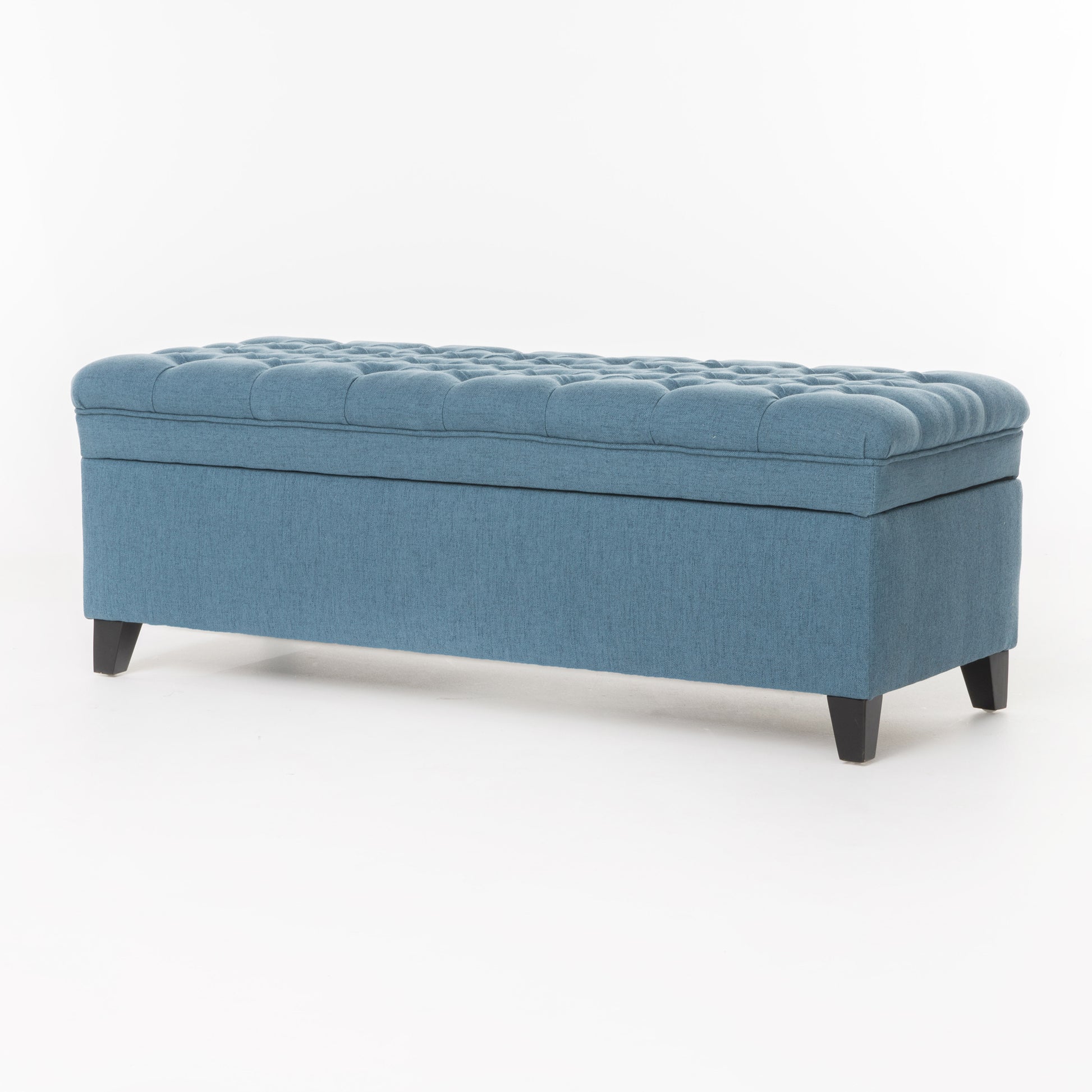 Juliana Storage Ottoman Blue Fabric