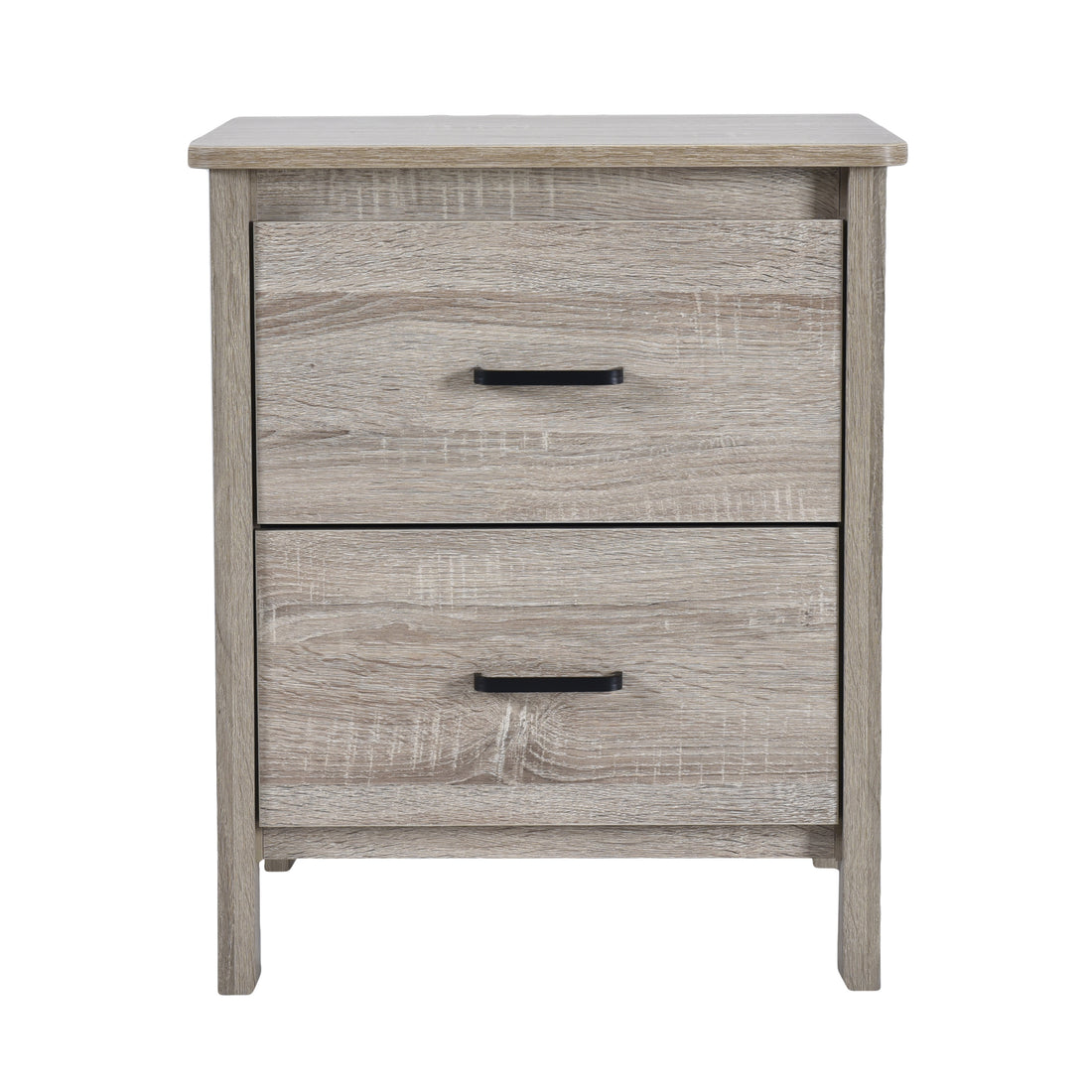 Toolless Assembly Nightstand Oak Mdf