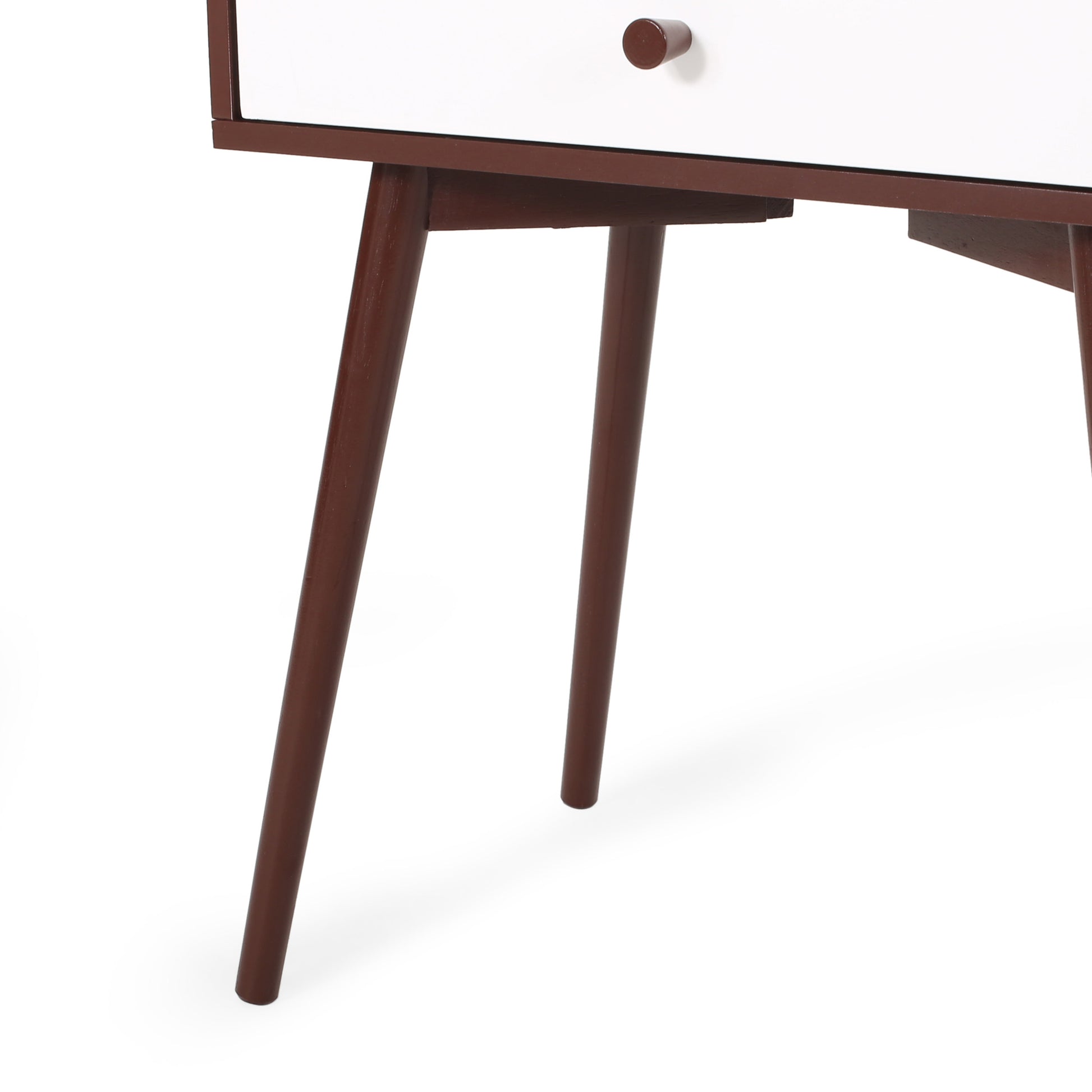 Side Table Brown White Mdf