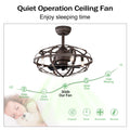 Best Sells Modern Enclosed Ceiling Fan Indoor With Remote Control And Bladeless Rust Red Industrial Ceiling Fan Light Kit Matte Black Abs Metal