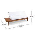 Hillcrest 2 Seater Sofa Left Side,White White Acacia Wood