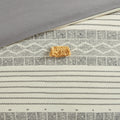3 Piece Cotton Comforter Set Gray Yellow Full Queen Queen Gray Yellow Cotton