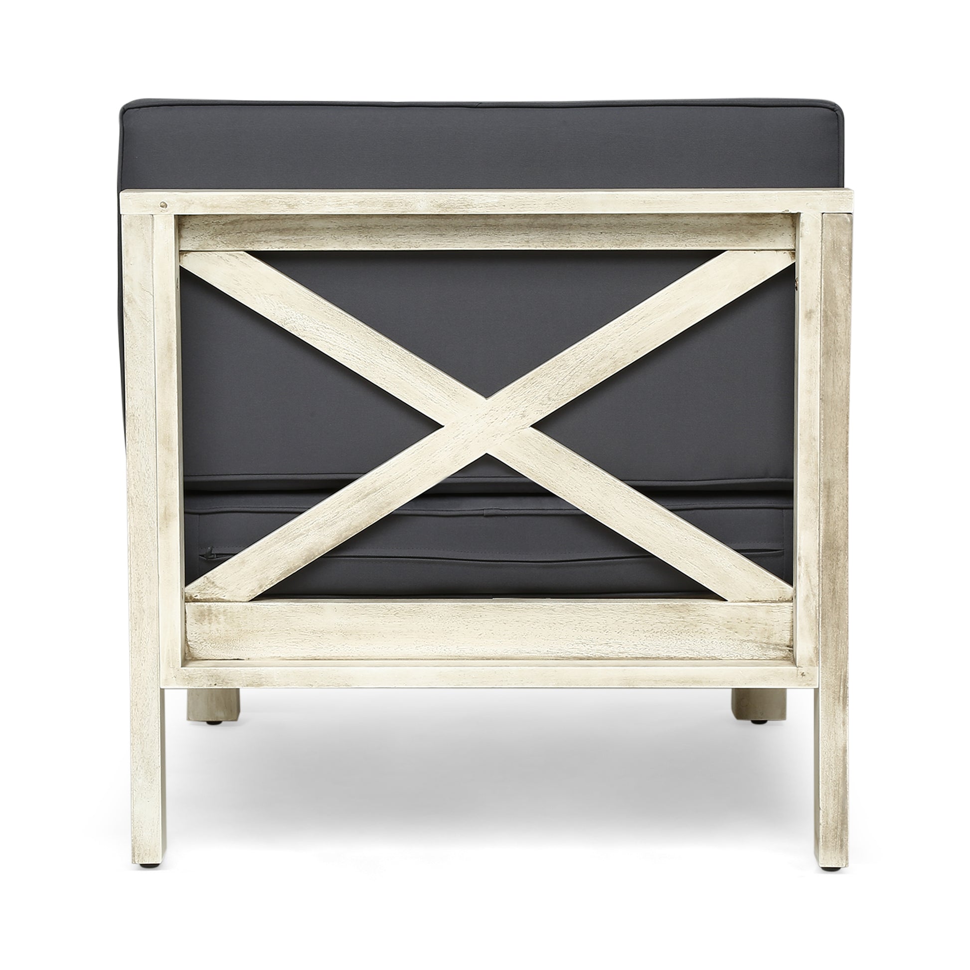 Brava X Back R Arm Chair. Light Grey Dark Grey Acacia Wood