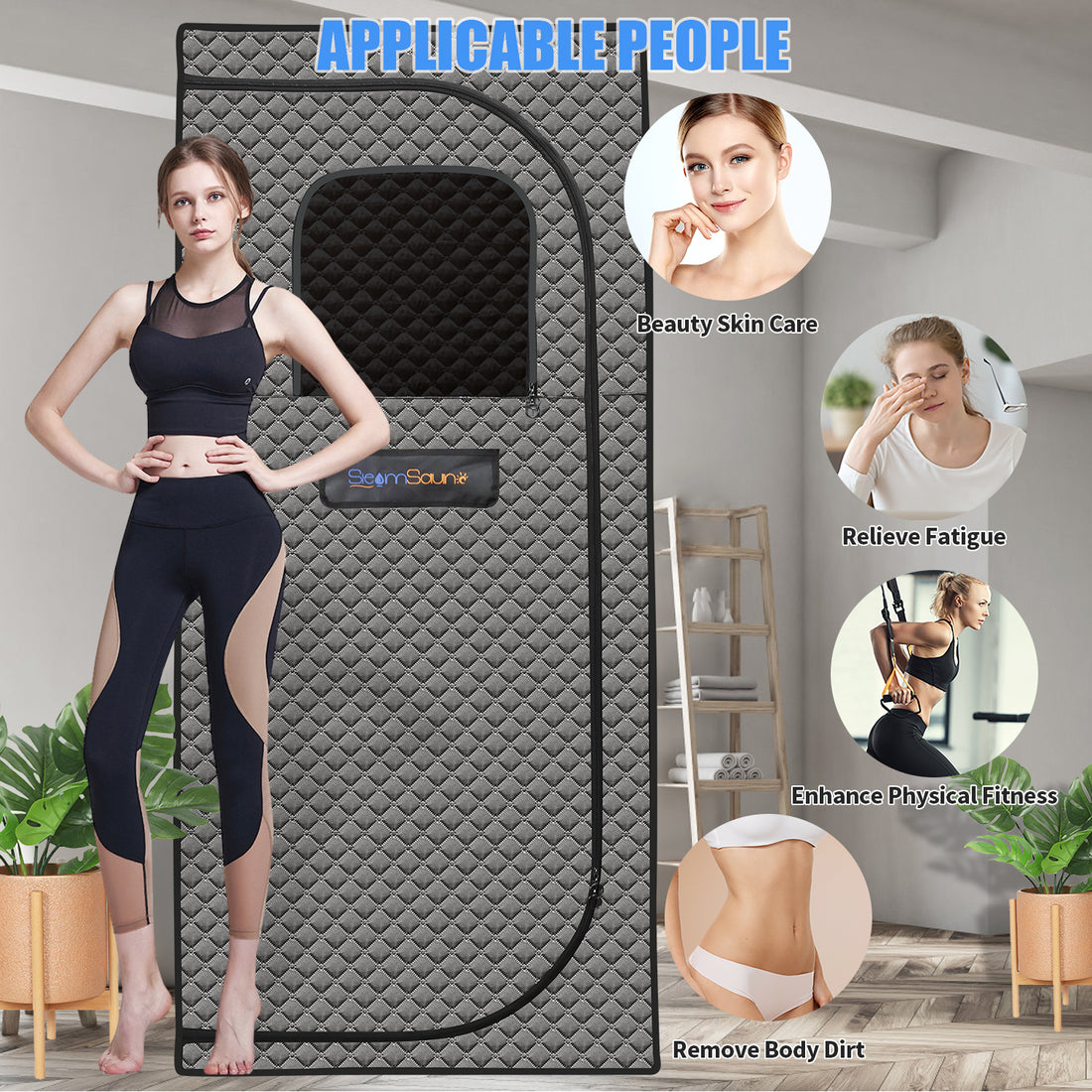 Sojourner Portable Sauna For Home Steam Sauna Tent, Personal Sauna Sauna Heater, Tent, Chair, Remote Included For Home Sauna Enjoy Your Own Personal Spa Grey Cotton Cotton