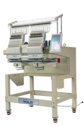 Double Head Computerized Commercial Embroidery Machine, 15 Needles 17.7X15.7 Inches Embroidery Area, Industrial Embroidery Machine For Hat For Cap Hat Graphic Embroidery White Green Metal