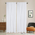 Newport Unlined Window Curtains For Bedroom, Linen Curtains For Living Room, 84 Inches Long Curtains For Living Room, Soft White Soft White Linen