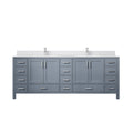 Dark Grey Double Bath Vanity 84 In. W X 22 In. D, White Quartz Top, And Faucet Set Dark Grey Plywood Wood