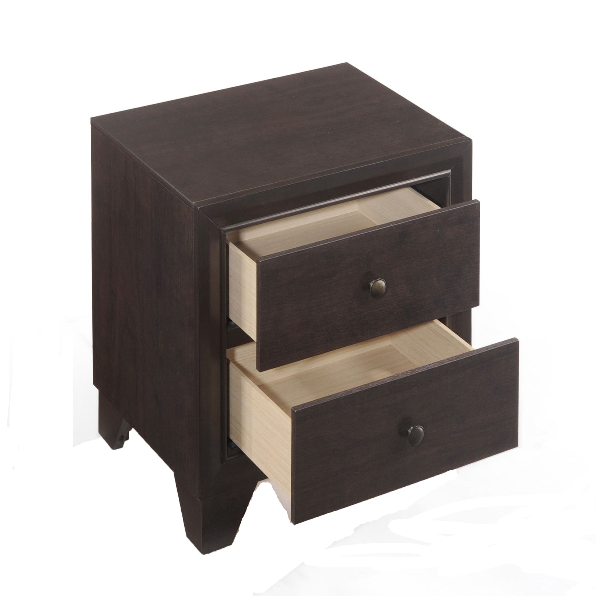 Espresso 2 Drawer Nightstand Espresso Espresso 2 Drawers Bedroom Rectangle Transitional Rubberwood Drawers Espresso Wood