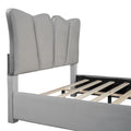 Full Size Upholstered Platform Bed Velvet Upholstered Bed, Gray Full Gray Velvet
