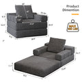 Single Sofa Chair That Converts To A Single Sofa Bed For Living Room, Guest Room, Playroom, Dark Grey Dark Grey Primary Living Space Modern Foam Linen