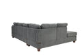 Living Room Furniture Charcoal Chenille Sectional W Ottoman Linen Like Fabric Sofa Reversible L R Chaise Ottoman 3Pc Sectional Sofa Charcoal Chenille Wood Primary Living Space Cushion Back