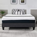 1Pc Contemporary Upholstered Platform Bed Queen Size Linen Like Polyester Fabric Steel Grey Wood Frame Bedroom Box Spring Not Required Queen Steel Gray Wood Primary Living Space Contemporary Bed Frame Polyester Wood