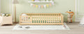 Twin Size Bed Floor Bed With Safety Guardrails And Door For Kids, Natural Old Sku: W158090686 Twin Natural Pine