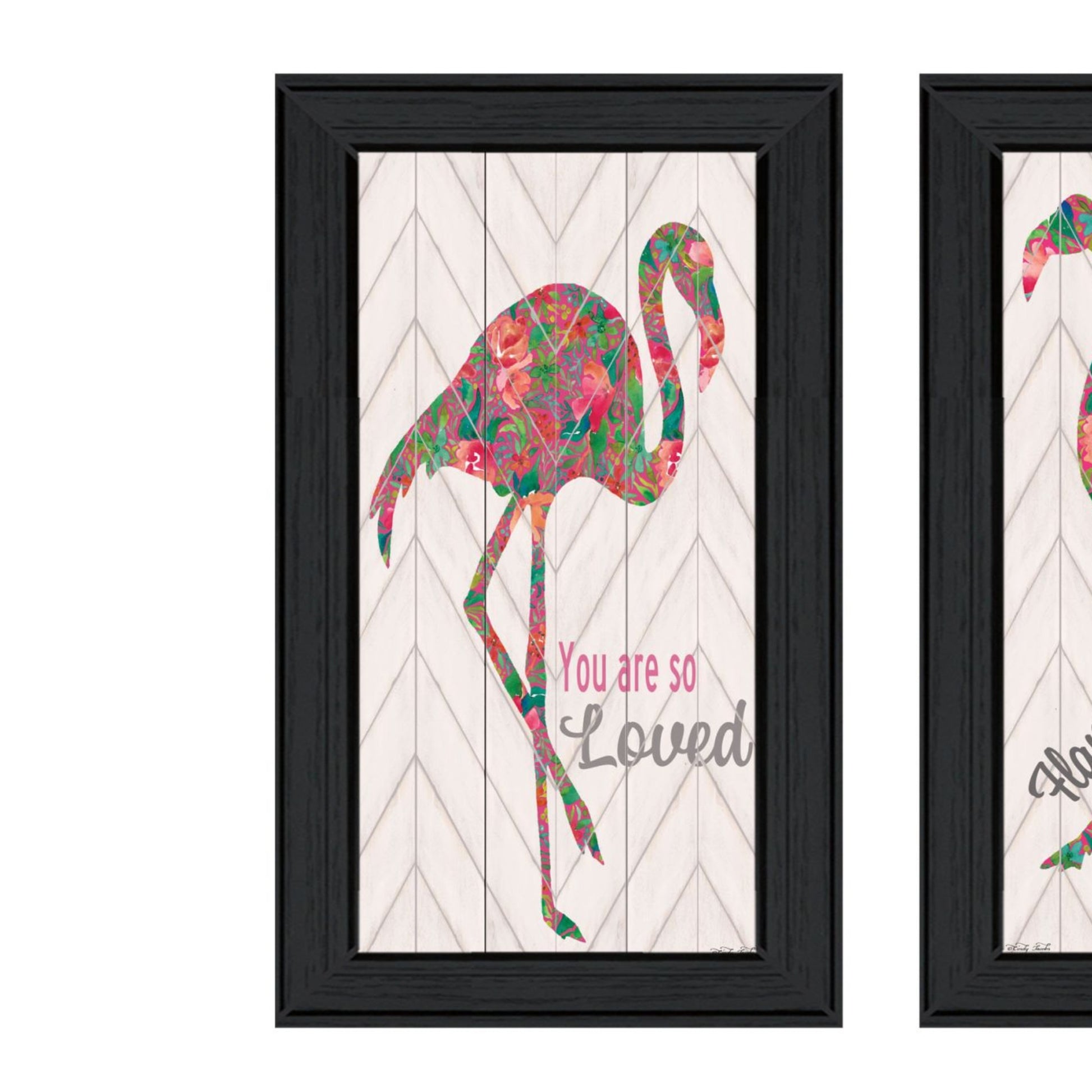 "Flamingo'S A Matrix Colors " Framed Wall Art For Living Room, Wall Art Print For Home Decor, Bedroom Wall Art By Cindy Jacobs Multicolor Wood Paper