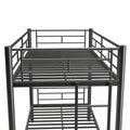 Heavy Duty Sturdy Meta Twin Over Twin Bunk Bed L Noise Reduced Safety Guardrail No Box Spring Needed,Black Twin Black Metal