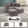 Modular Couches And Sofas Sectional With Storage Sectional Sofa U Shaped Sectional Couch With Reversible Chaises, Grey Gray Wood Soft Heavy Duty Linen 4 Seat